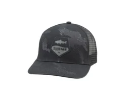 Simms - Trout Patch Trucker Hat - Hex Camo Carbon
