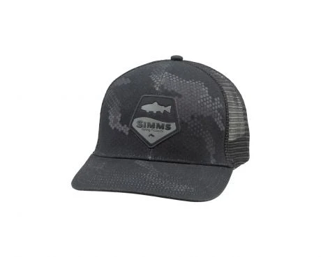 Simms - Trout Patch Trucker Hat - Hex Camo Carbon 1 Simms - Trout Patch Trucker Hat - Hex Camo Carbon