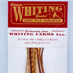 Whiting 100 Pack Dry Fly Hackle - Barred Dark Ginger - 12